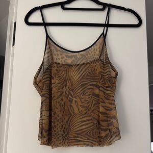 Animal Print Sheer Women's Top